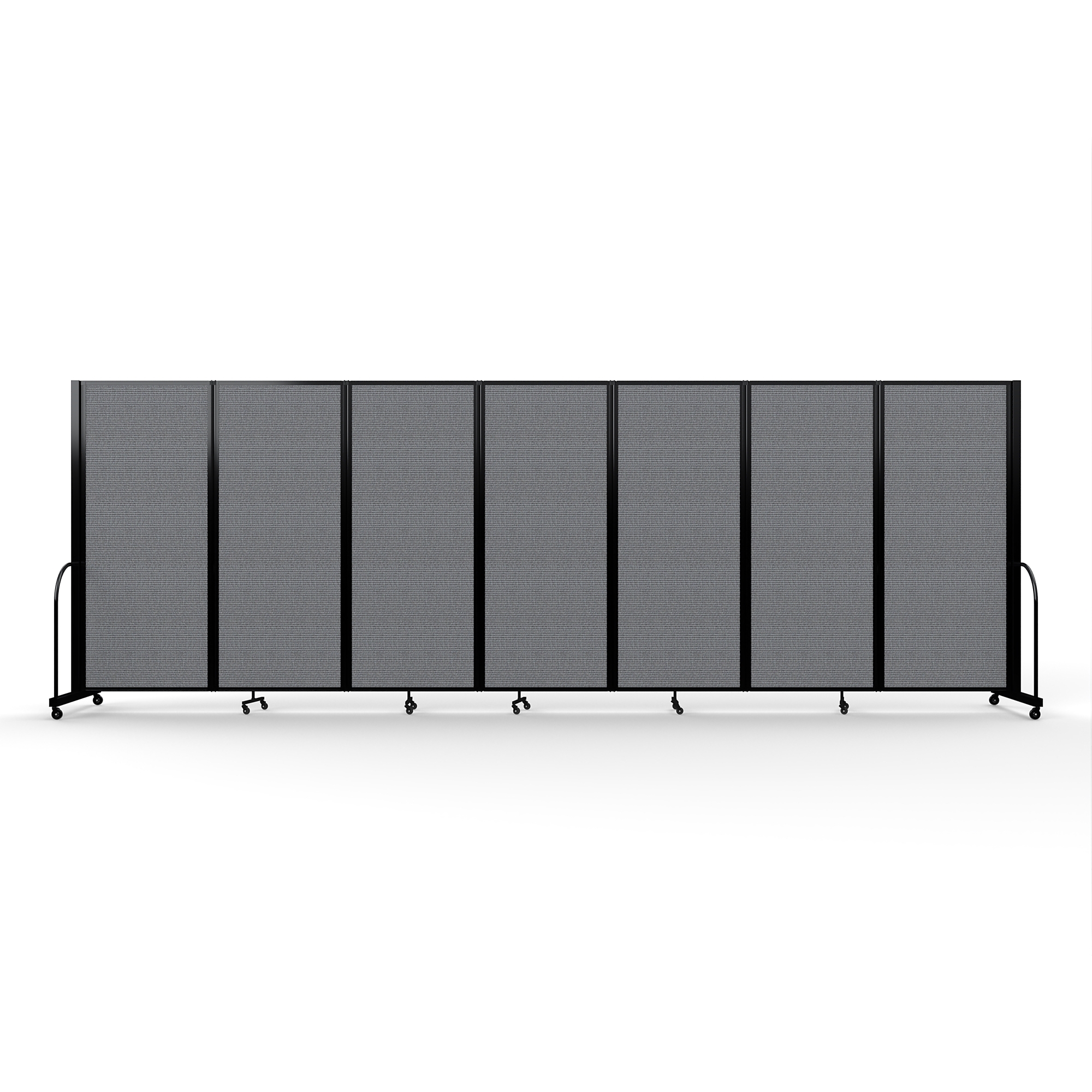 Screenflex Full Motion Divider — 6ft. 10in. x 19ft. 7in., Black Frame, Stone, Model# FSH-6107-B-DG